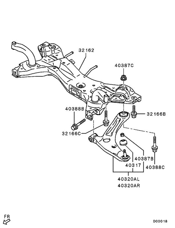 Front susp arm & member