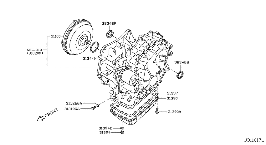 Torque converter,housing & case