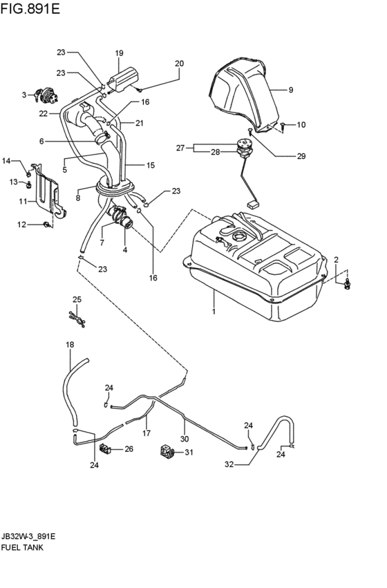 fuel tank for 1997 2011 Suzuki JIMNY JB32W Japan sales region