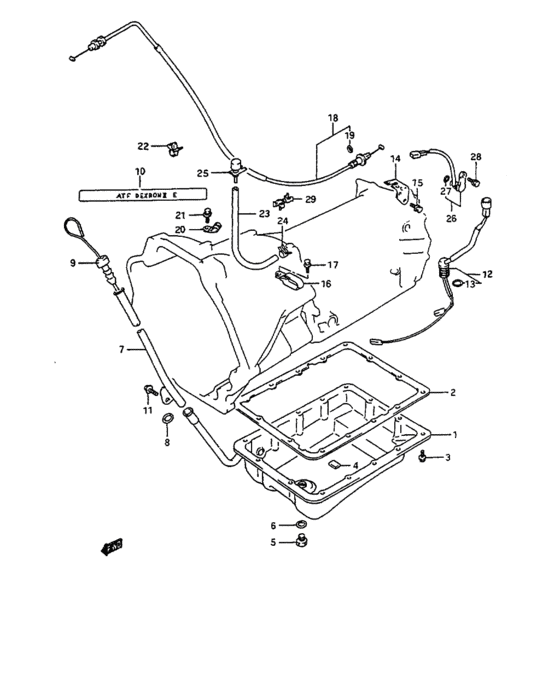 At oil pan and wire harness