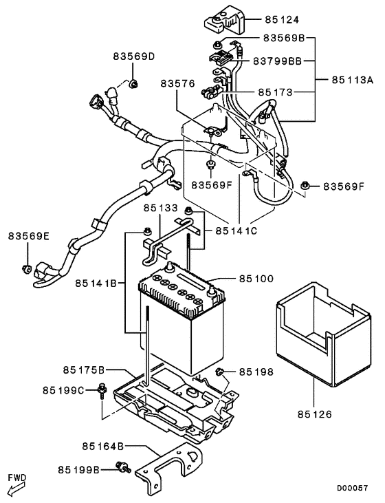 Battery cable & bracket