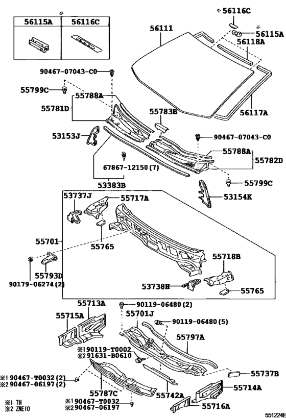 Cowl Panel & Windshield Glass