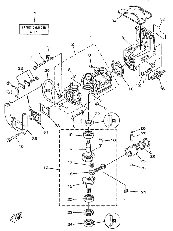 Cylinder. crankcase