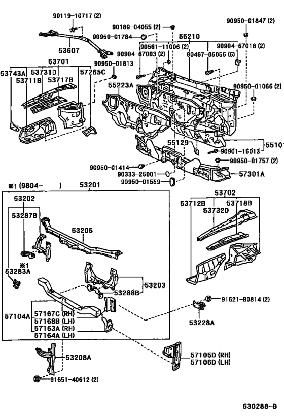 Front Fender Apron & Dash Panel
