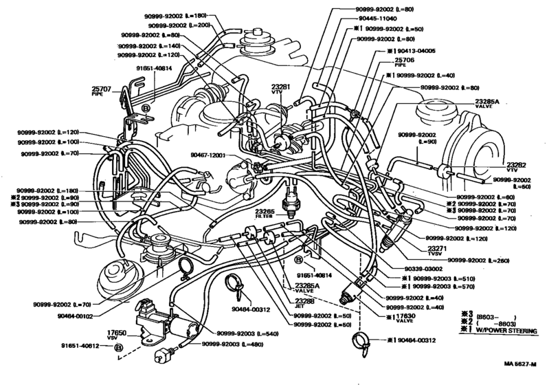 Vacuum Piping for 1982 - 1987 Toyota CORONA AT140 | Japan sales region ...