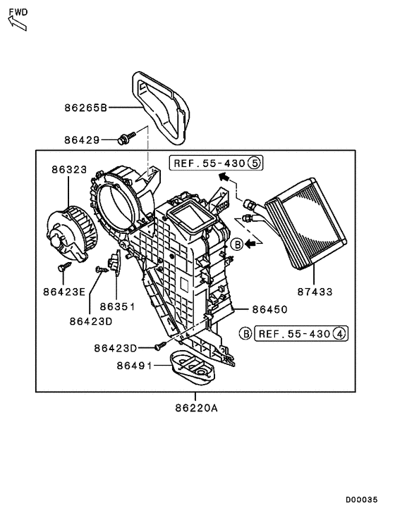 Rear heater unit & piping