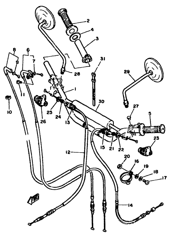 Handlebar. cable
