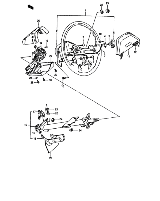 Steering wheel and column