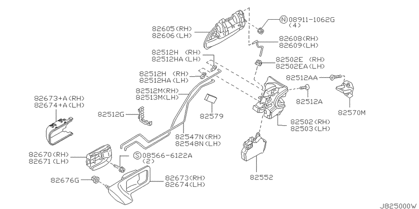 Rear door lock & handle