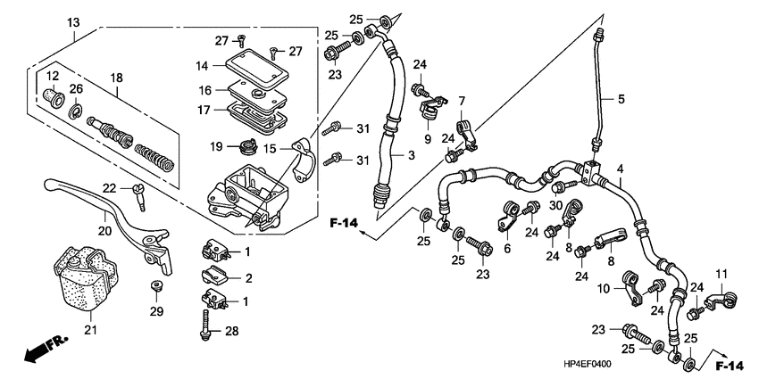 Fr. brake master cylinder