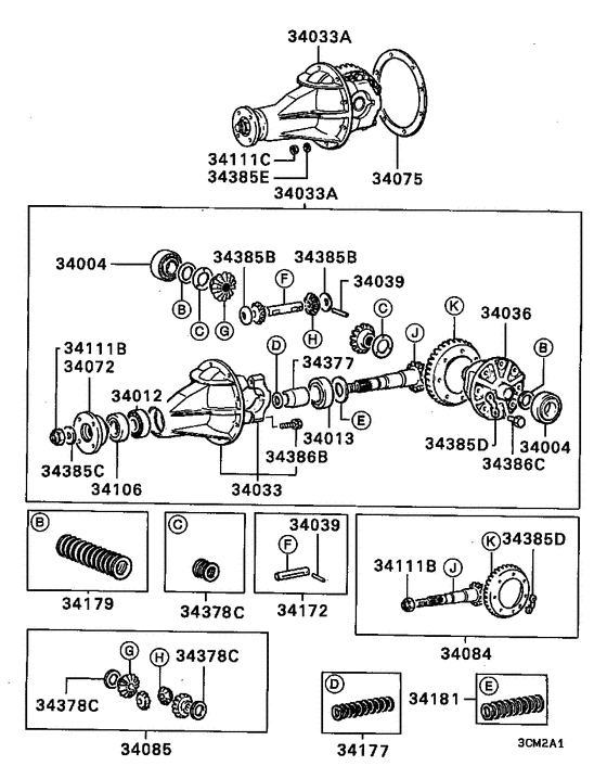 Rear axle differential