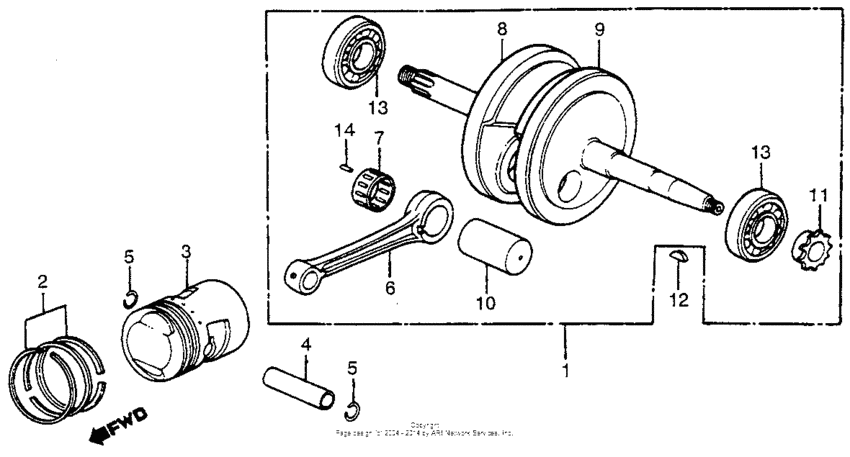 Crankshaft + piston