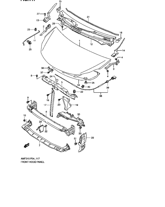 Front hood panel