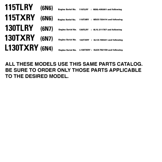 Models in this catalog