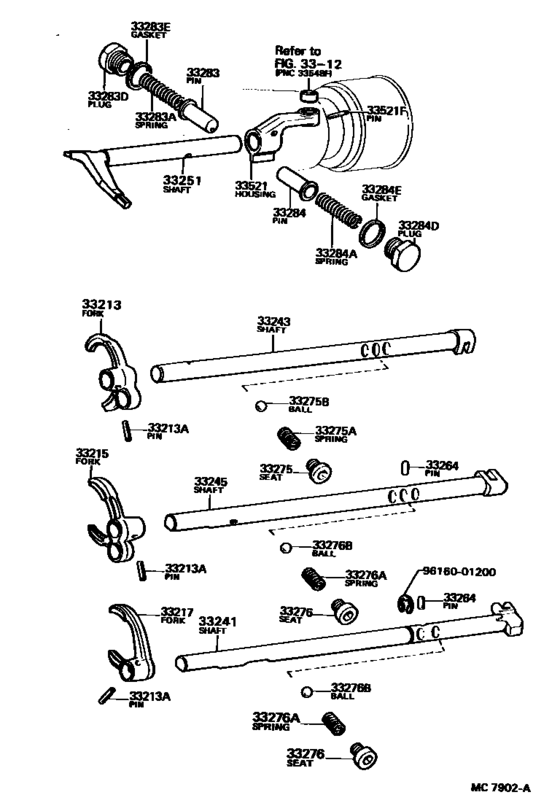Gear Shift Fork & Lever Shaft (Mtm)