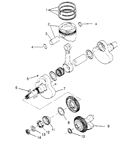 Crankshaft and piston