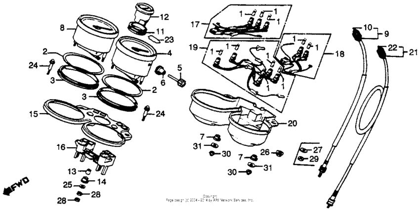Speedometer + tachometer