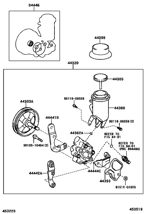 Vane Pump & Reservoir (Power Steering) for 2003 2006 Toyota SCION XB