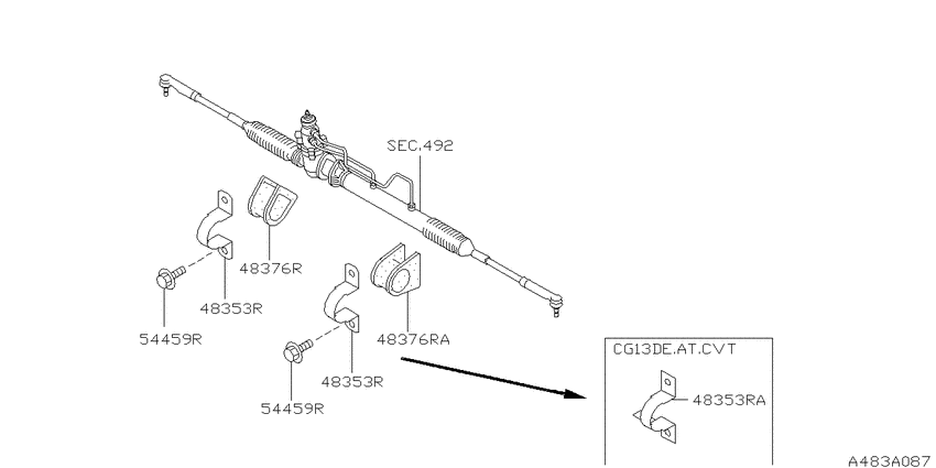 Steering gear mounting