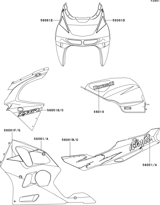 Decals(green/white)(zx600-f1)