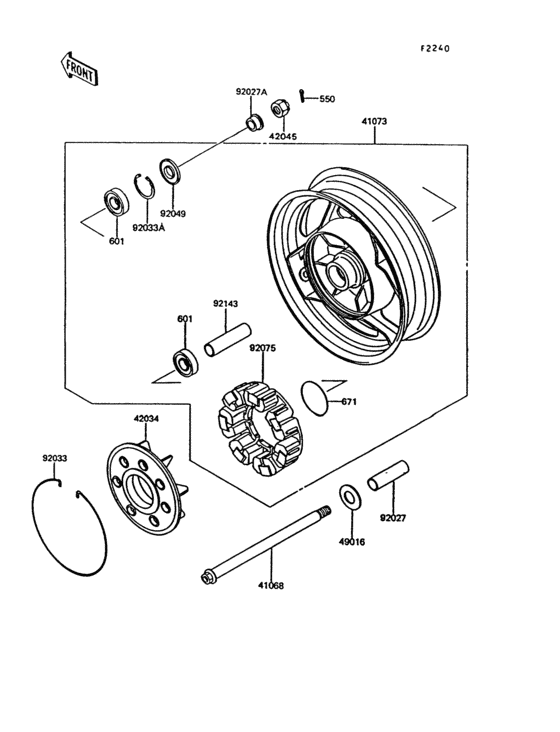 Rear wheel/chain(zg1000-a7/a8)