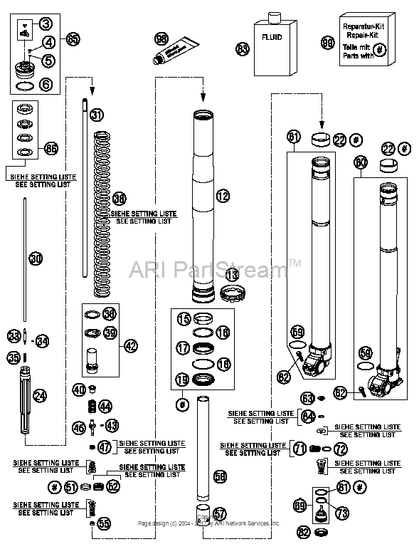 Front Fork, Disassembled