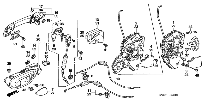 Front door lock/ outer handle