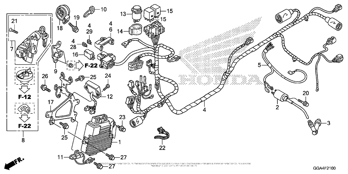 Wire Harness for 2017 Honda NPS50 NPS50 (ZOOMER/ RUCKUS) USA sales