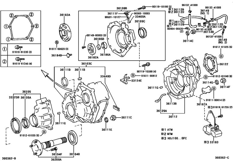 Transfer Case & Extension Housing for 2003 - 2007 Toyota LAND CRUISER ...