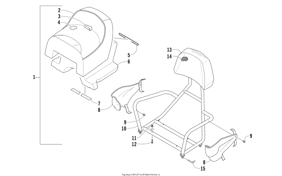 Rear Passenger Seat And Backrest Assembly