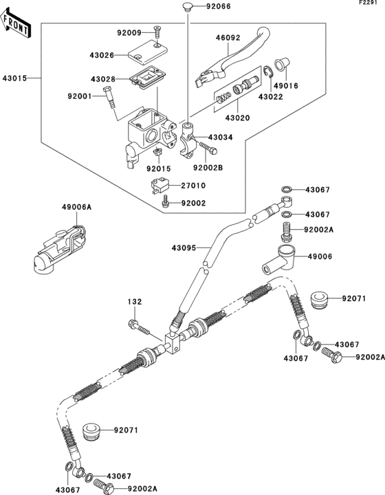 Front master cylinder for 2003 Kawasaki KVF650 Brute Force 650 (N