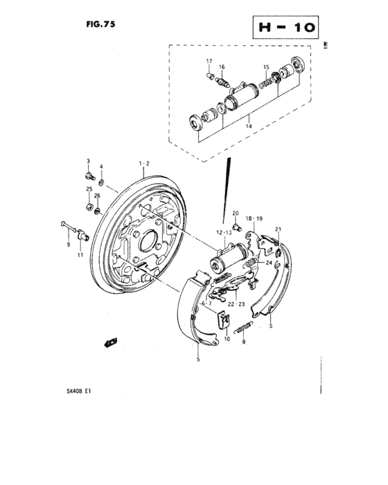 Rear wheel brake