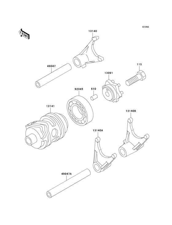 Gear change drum/shift fork(s)