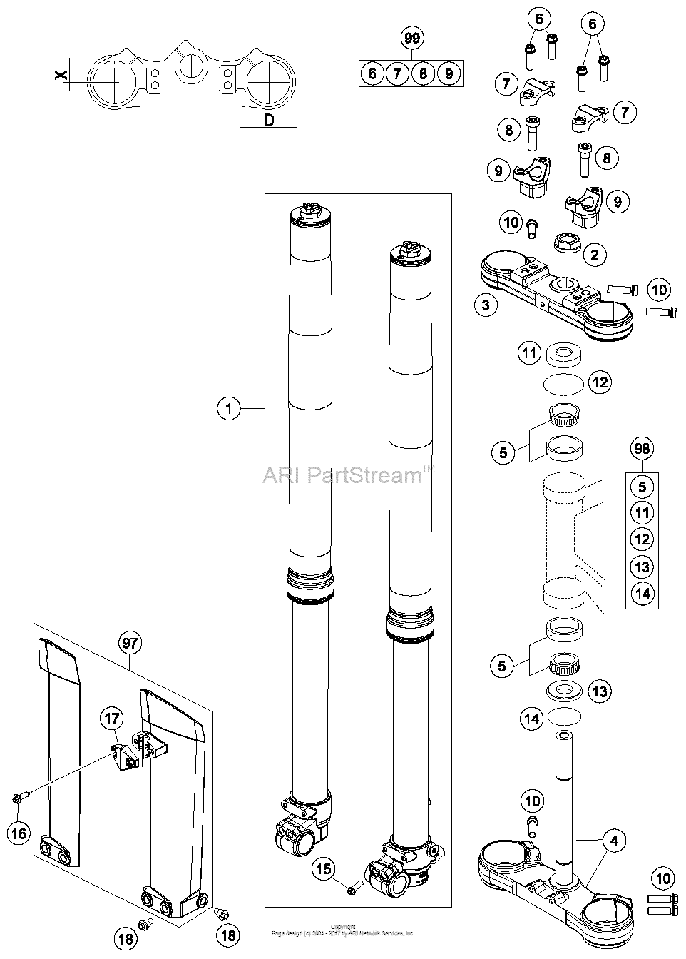 Front Fork, Triple Clamp