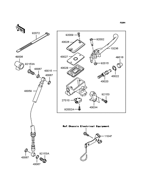 Front master cylinder