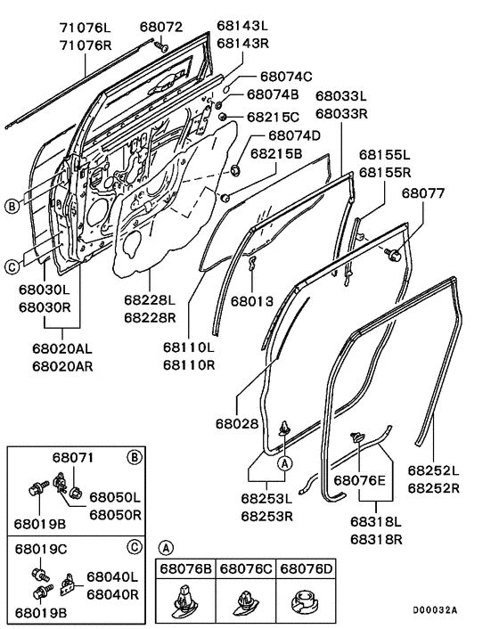 Rear door panel & glass