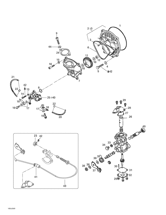 02- oil injection system, oil pump, rotary valve