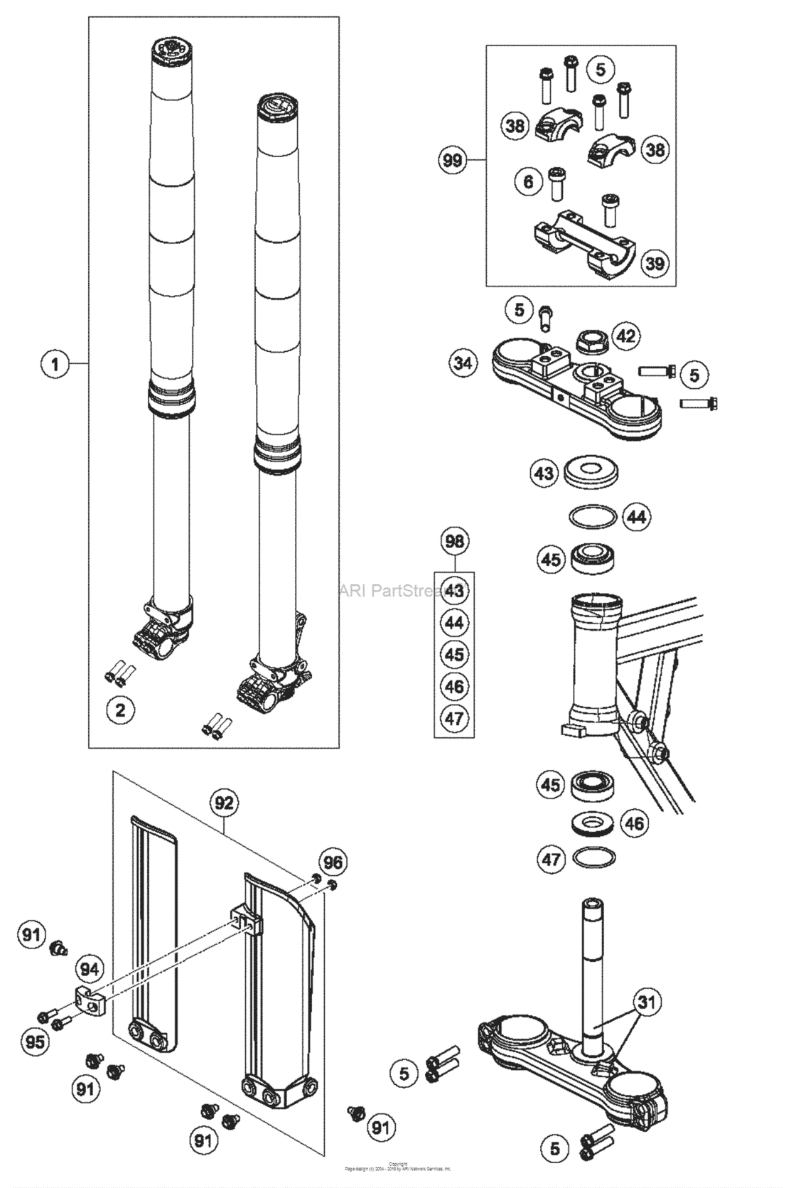 Front Fork, Triple Clamp