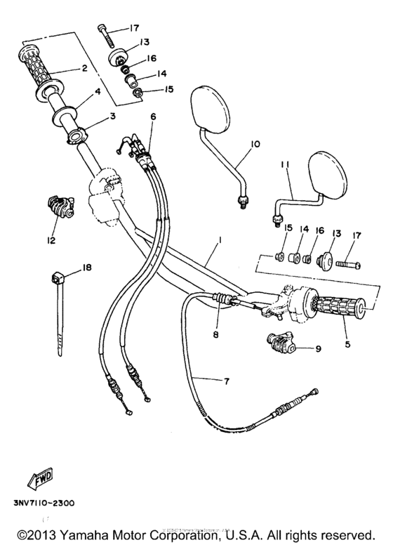 Steering handle & cable