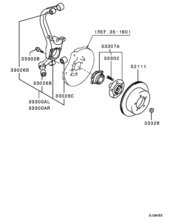 Rear axle hub & drum