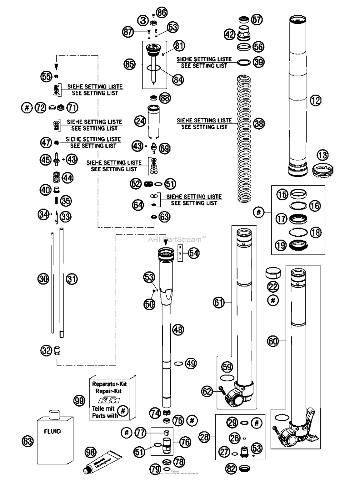 Front Fork, Disassembled