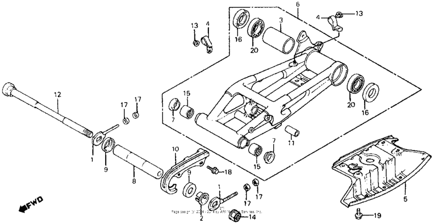 Swingarm + engine protector 83