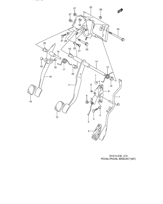 Pedal and pedal bracket