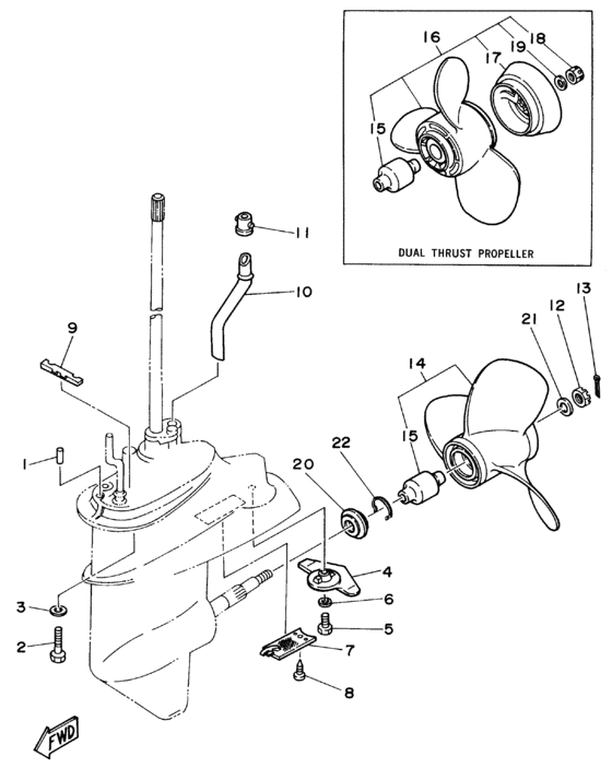 Lower casing drive