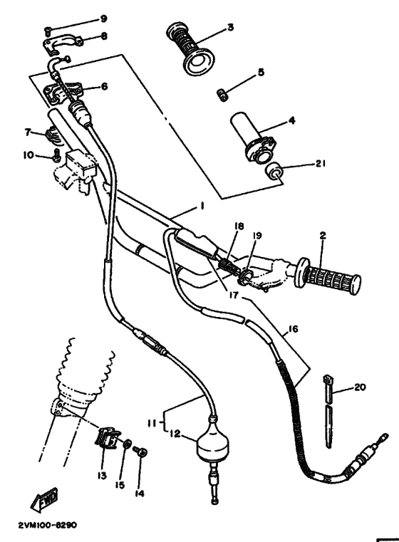 Steering handle & cable