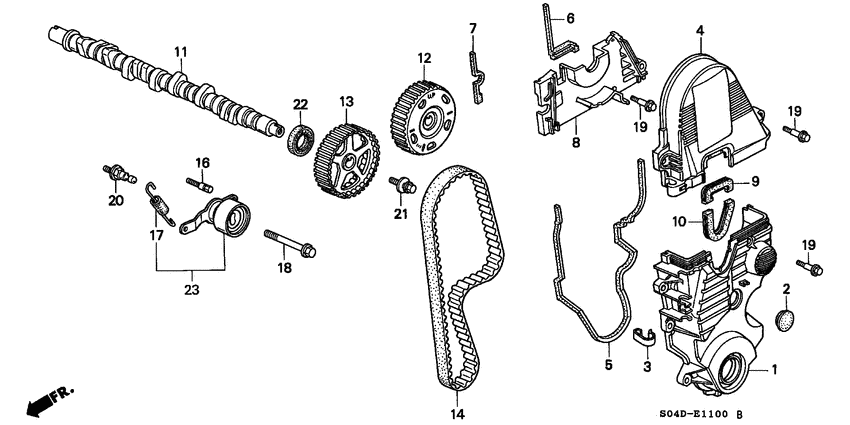 Camshaft/timing belt