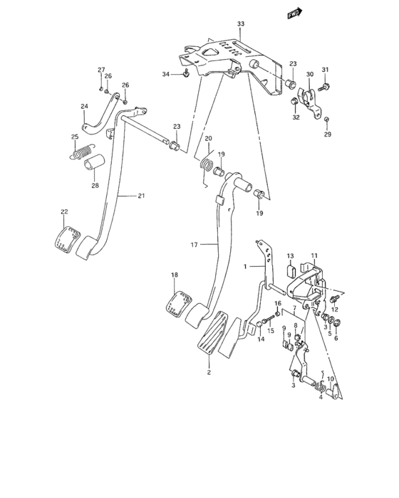 B pedal and pedal bracket