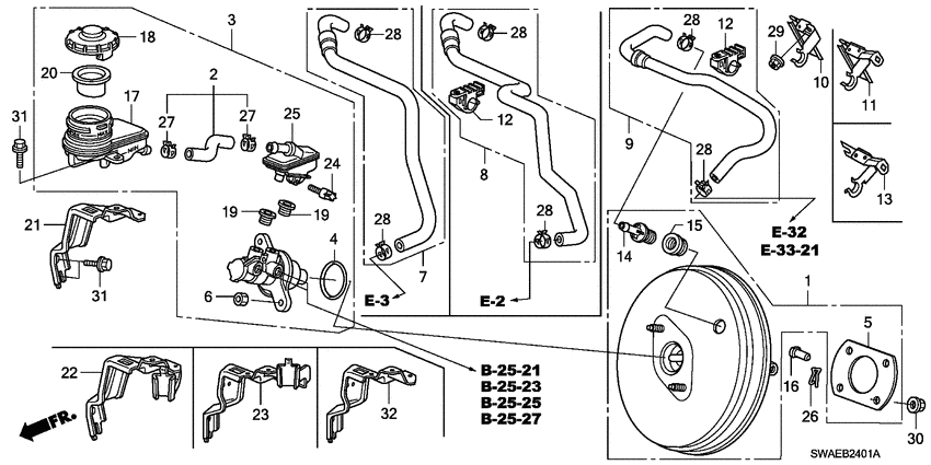 Brake master cylinder/ master power