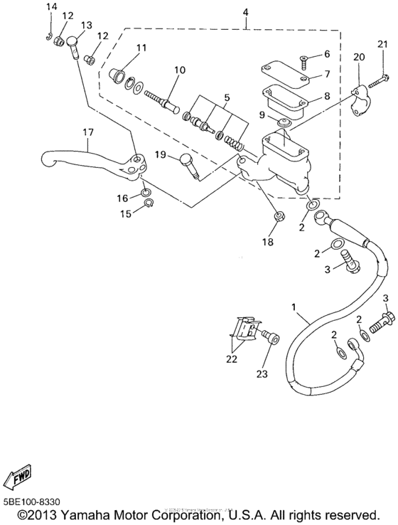 Front master cylinder