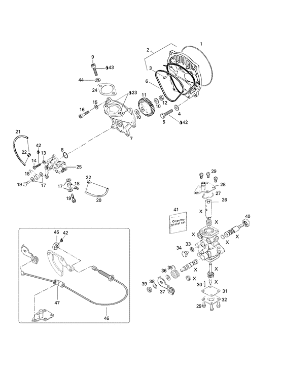 02- oil injection system, oil pump, rotary valve